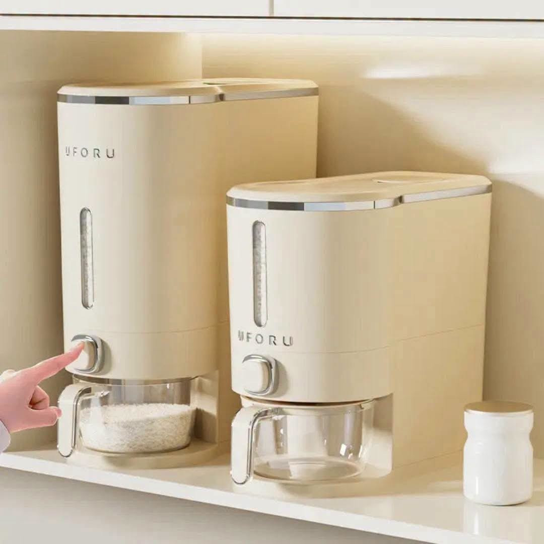 ? Visible Moisture Resistant Kitchen Organizer – Rice Storage Bucket & Dispenser ✨