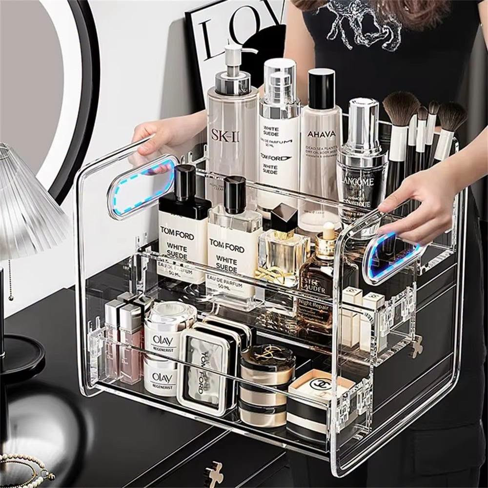 3 Layer Transparent Multi-Functional Cosmetics Storage Box ??