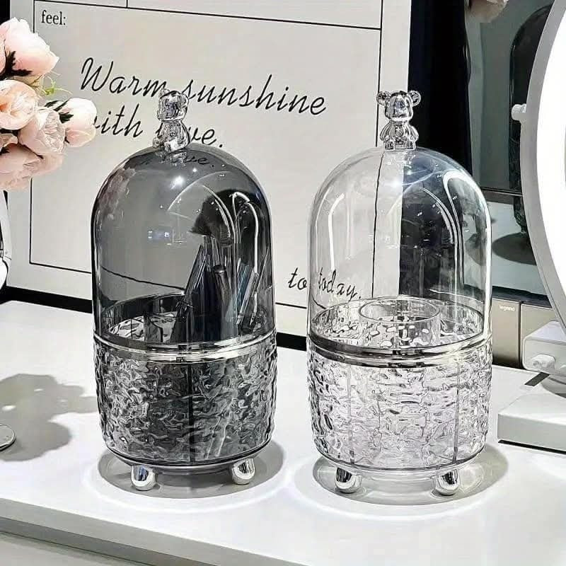 Acrylic 360° Rotating Panda Makeup Brush Holder