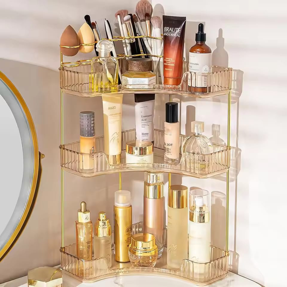3 Layer Corner Makeup Storage Shelf