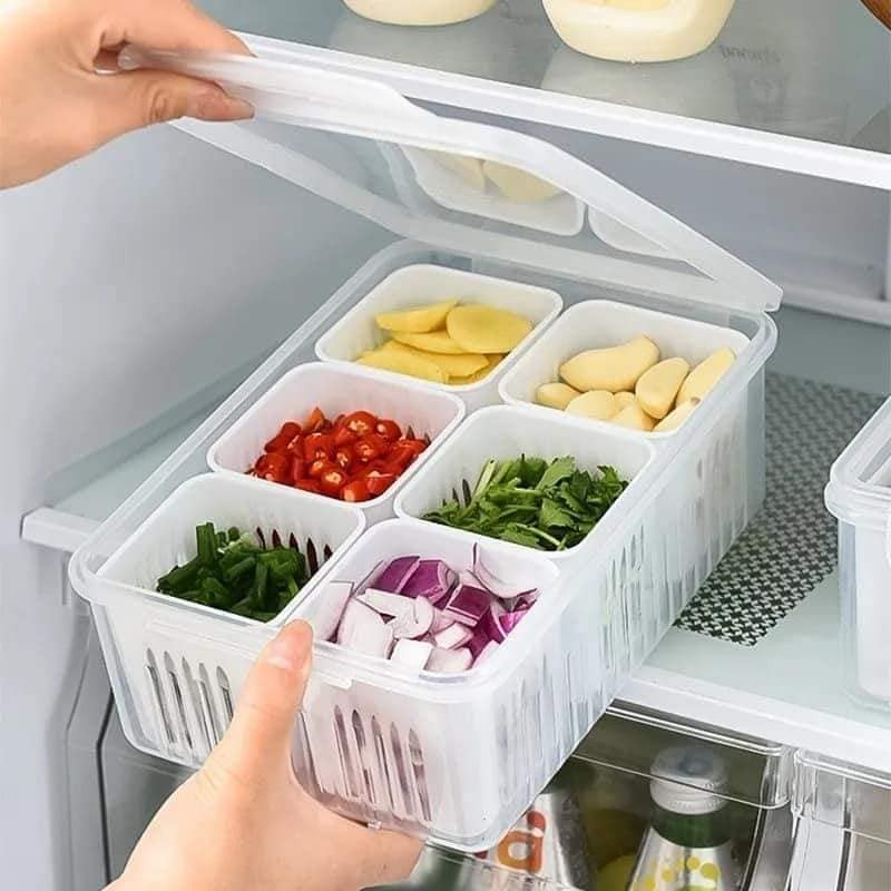 6 Grid Refrigerator Storage Box