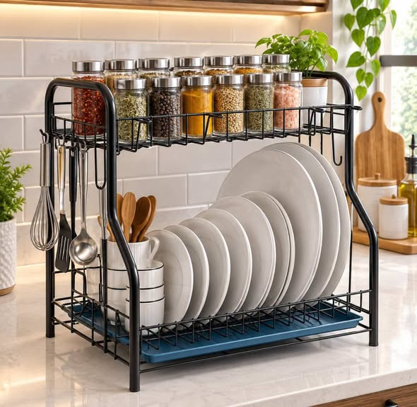 2 Layer Kitchen Dich Rack